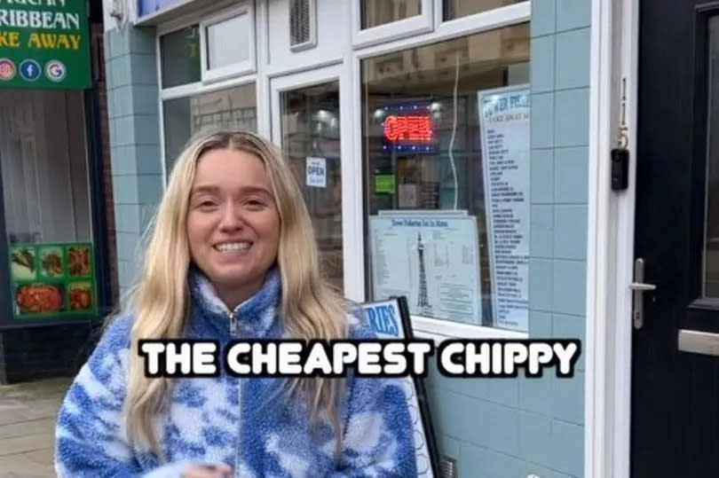 Jade outside Tower Fisheries in Blackpool