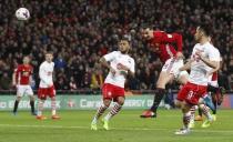 Britain Soccer Football - Southampton v Manchester United - EFL Cup Final - Wembley Stadium - 26/2/17 Manchester United's Zlatan Ibrahimovic scores their third goal Action Images via Reuters / Carl Recine