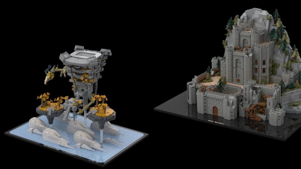 Guide Strats' virtual LEGO architechture sets based on The Witcher and the Legend of Zelda.