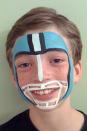 <p>A favorite jersey paired with this helmet-themed face paint (in team colors, of course!) will definitely score you a big W with your little athlete.<br><br><em><a href="https://facepaintingbytrudy.com/" rel="nofollow noopener" target="_blank" data-ylk="slk:See more at Face Painting by Trudy »;elm:context_link;itc:0;sec:content-canvas" class="link ">See more at Face Painting by Trudy »</a></em><br></p>