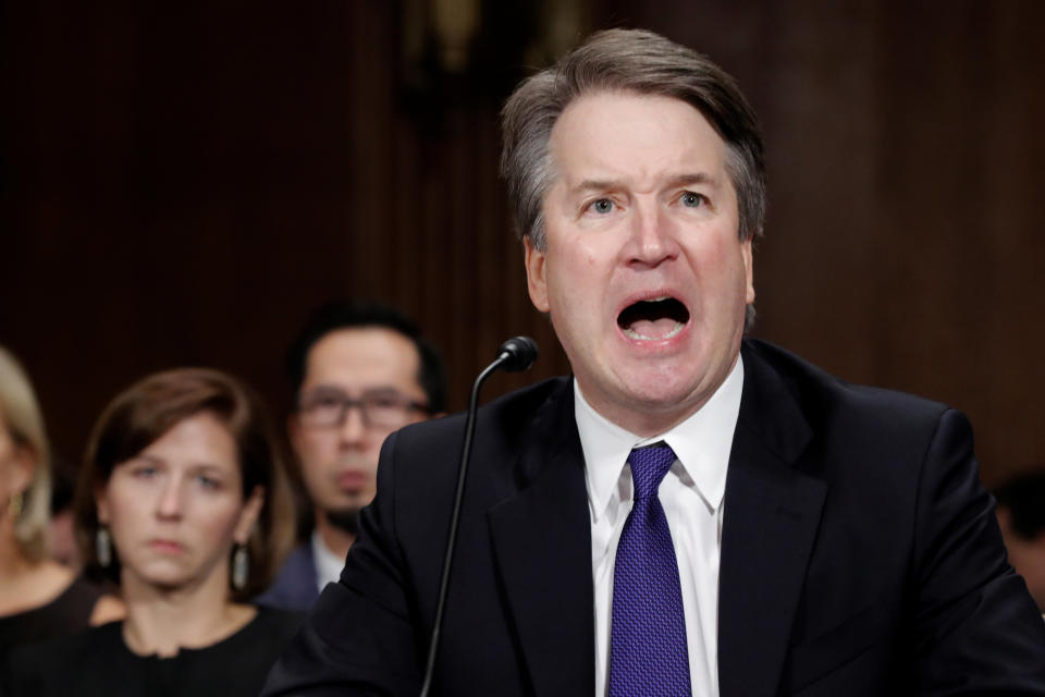 Kavanaugh testified that his yearbook reference to being the biggest contributor to the "Beach Week Ralph Club" was about spicy food making him vomit, not about partying and drinking to the point of puking. (Photo: Jim Bourg / Reuters)