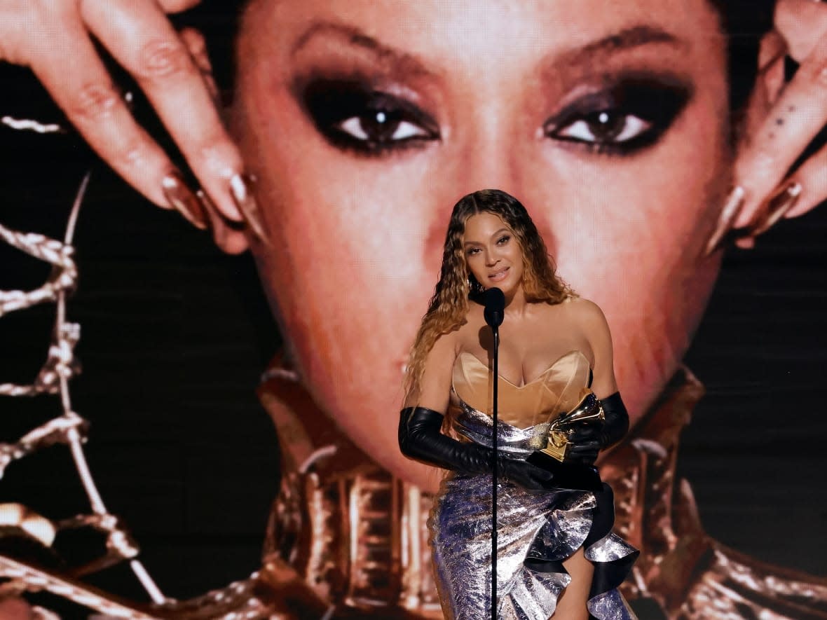 Beyoncé makes history at the 65th Grammy Awards for winning the most Grammys of all time. (Getty Images - image credit)