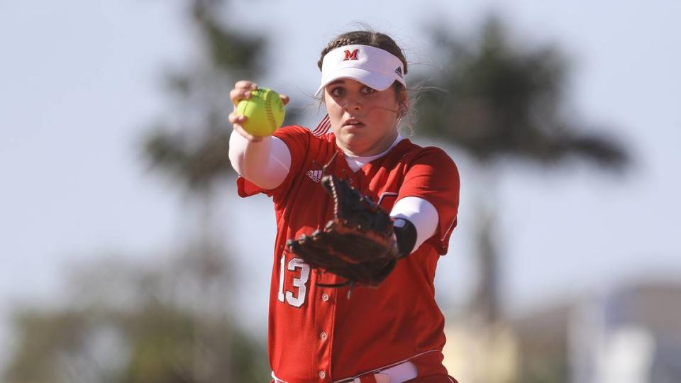 Miami (Ohio) pitcher Courtney Vierstra ranks eighth in the country with 261 strikeouts.