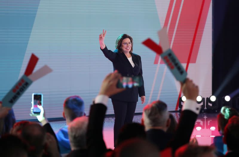 Presidential candidate Malgorzata Kidawa-Blonska attends a convention to inaugurate her election campaign in Warsaw