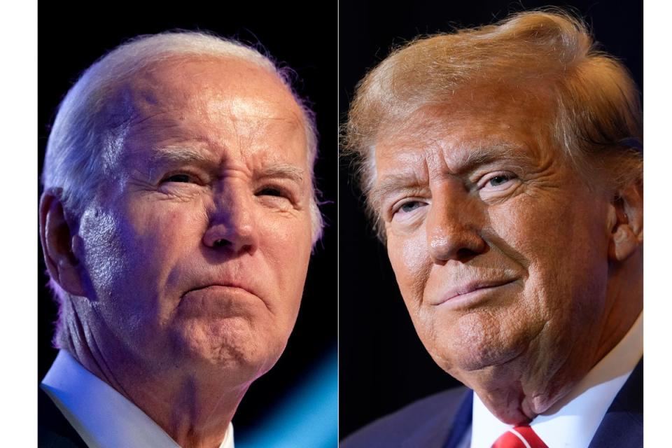 President Joe Biden (left) and former president Donald Trump (right) (AP)