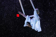 <p>A gymnast performs during the last show of the Ringling Bros. and Barnum & Bailey circus at Nassau Coliseum in Uniondale, New York, May 21, 2017. (Lucas Jackson /Reuters) </p>