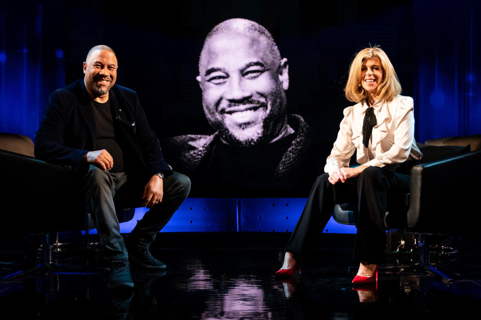 This image and the information contained herein is strictly embargoed until 00.01 Thursday 3rd February 2022

From Multistory TV

Kate GarrawayÕs Life Stories: Ep1 on ITV and ITV Hub

Pictured: John Barnes and Kate Garraway.

This photograph is (C) ITV Plc and can only be reproduced for editorial purposes directly in connection with the programme or event mentioned above, or ITV plc. Once made available by ITV plc Picture Desk, this photograph can be reproduced once only up until the transmission [TX] date and no reproduction fee will be charged. Any subsequent usage may incur a fee. This photograph must not be manipulated [excluding basic cropping] in a manner which alters the visual appearance of the person photographed deemed detrimental or inappropriate by ITV plc Picture Desk.  This photograph must not be syndicated to any other company, publication or website, or permanently archived, without the express written permission of ITV Picture Desk. Full Terms and conditions are available on the website www.itv.com/presscentre/itvpictures/terms

For further information please contact:
james.hilder@itv.com / 0207 157 3052