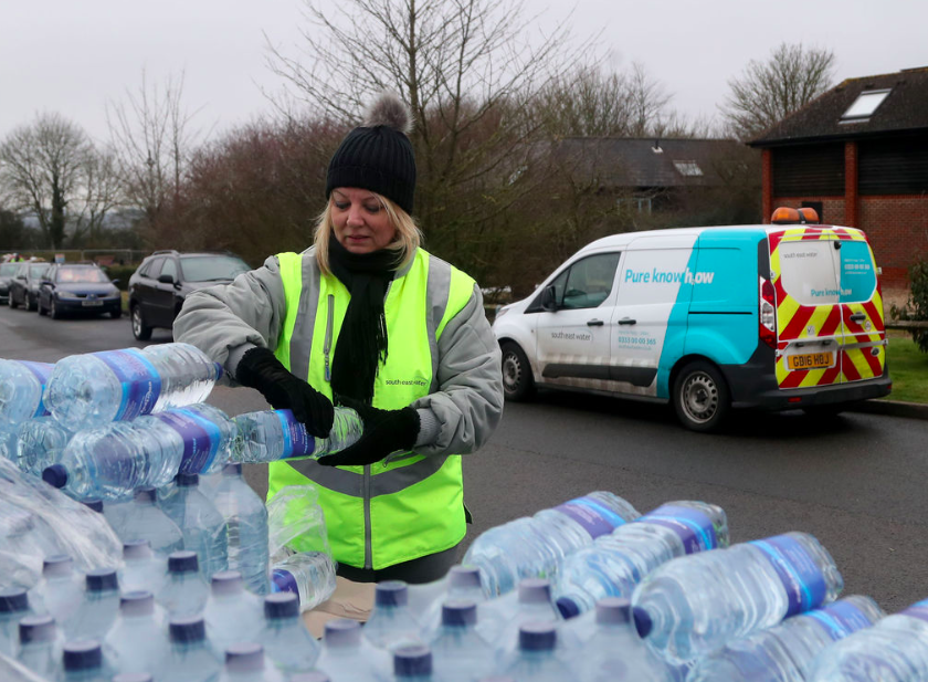 <em>Residents without water are being given bottled water while the pipes are fixed (PA)</em>