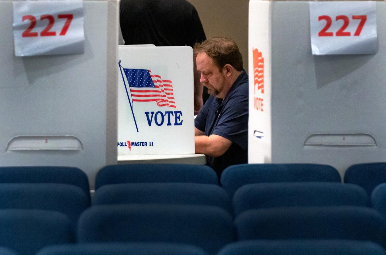 Voters cast their ballots for the general election on Nov. 8, 2022, at United Methodist Church of the Good Shepherd in Yukon.