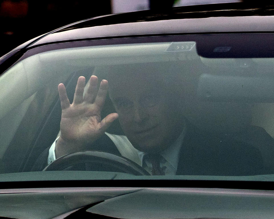 The Duke of York leaves his home in Windsor, Berkshire, the day after he suspended his work with his charities, organisations and military units because of the fallout from his friendship with sex offender Jeffrey Epstein. (Photo by Steve Parsons/PA Images via Getty Images)