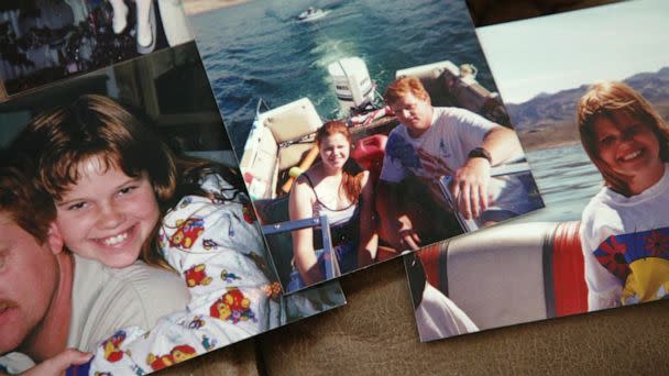 PHOTO: Tina Bushman shows childhood photos of her and her father Thomas Erndt. (ABC News)