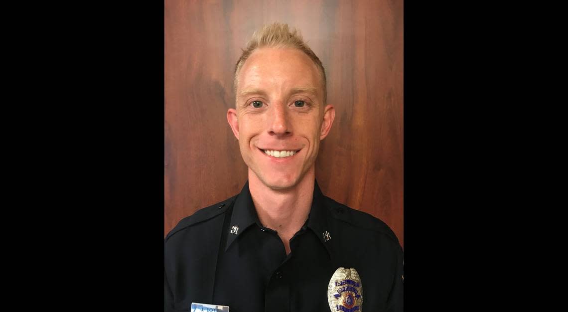 Burleson Police Officer Joshua Lott was injured when he was shot by a suspect during a traffic stop on April 14, 2021, police said.