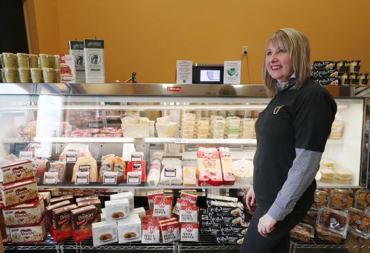 Vanessa Jacot, specialty foods consultant, talks about the deli counter offerings at Crafty Steere in Fairlawn on Friday, March 15, 2024.