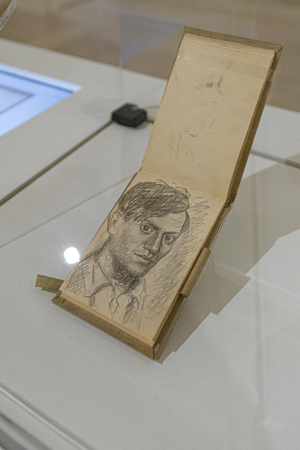 CARNET 214, part of the Picasso: 14 Sketchbooks exhibit, is displayed at Pace Gallery in New York, Thursday, Nov. 9, 2023. (AP Photo/Peter K. Afriyie)