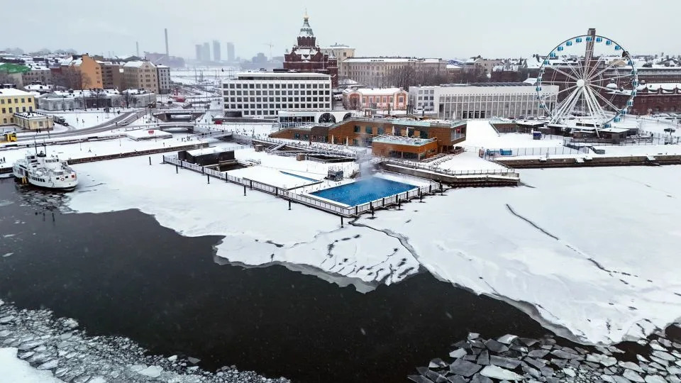 Snow and ice in the Finnish capital, Helsinki, on January 3, as a cold snap hit the country. - Alessandro Rampazzo/AFP/Getty Images