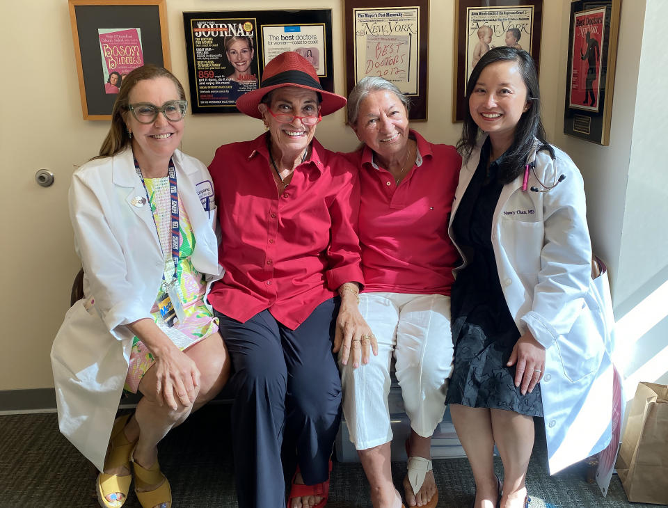 Diane Romano and Patricia Goff were treated by physicians Dr. Nancy Chan and Dr. Deborah Axelrod at NYU Langone Permutter Cancer Center. (Courtesy NYU Langone Perlmutter Cancer Center)