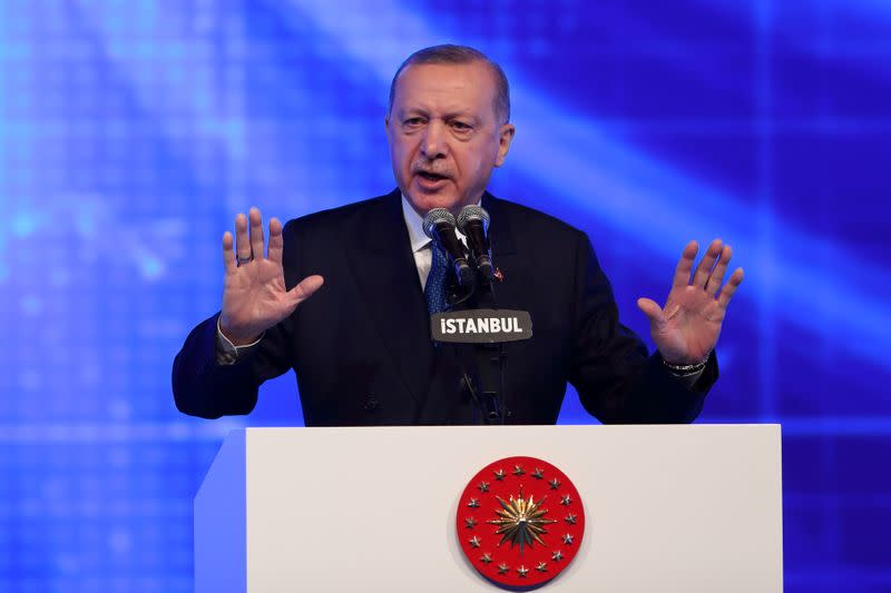 FILE PHOTO: Turkish President Erdogan announces economic reforms in Istanbul