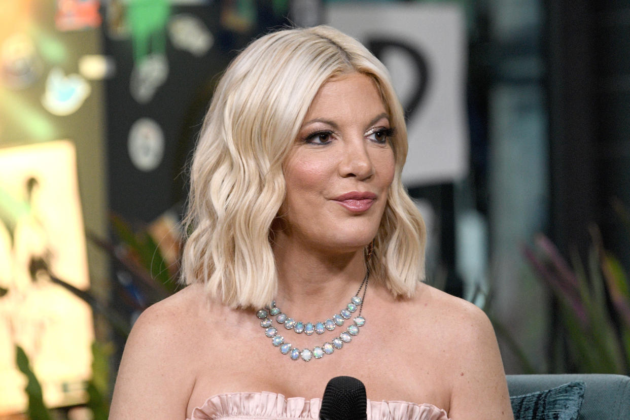 Tori Spelling shares her family's health update. (Photo: Gary Gershoff/Getty Images)