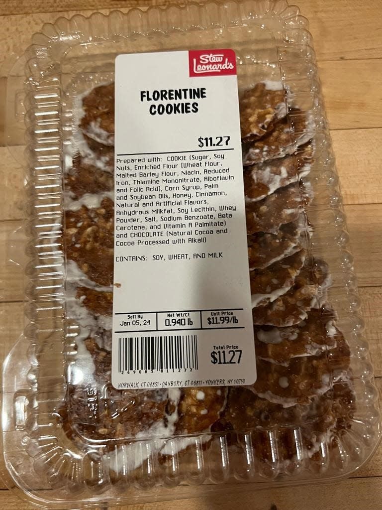 Recalled Stew Leonard's Florentine Cookies