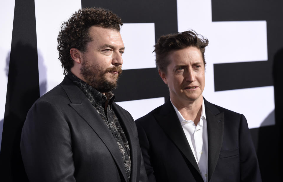 Danny McBride, left, the co-writer/executive producer of "Halloween," and director/co-writer/executive producer David Gordon Green pose together at the premiere of the film at the TCL Chinese Theatre, Wednesday, Oct. 17, 2018, in Los Angeles. (Photo by Chris Pizzello/Invision/AP)