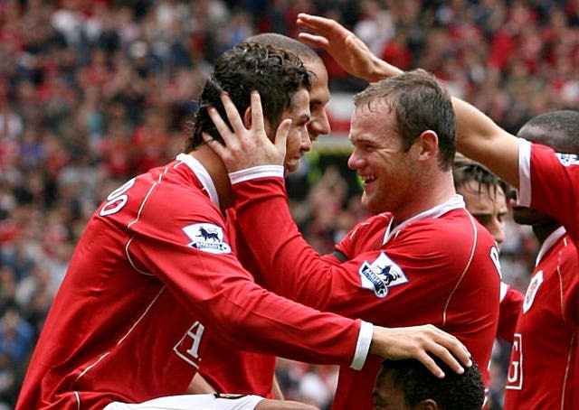 Cristiano Ronaldo (left) and Wayne Rooney (right) played together at Manchester United from 2004 to 2009 (Peter Byrne/PA).