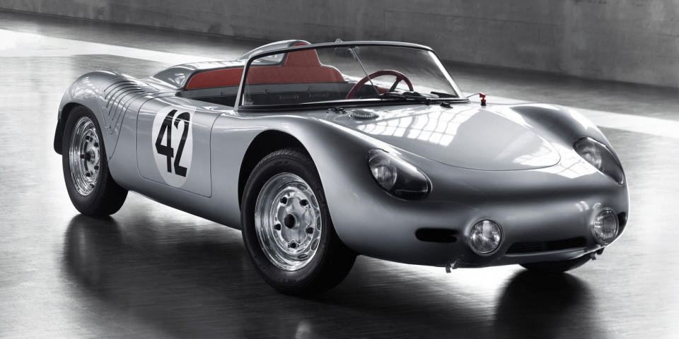 <p>In 1957, the 550 evolved into the gorgeous 718 , which further bolstered Porsche's reputation as a giant-killer. When Porsche first put turbocharged flat-fours in the Boxster and Cayman, it <a rel="nofollow noopener" href="http://www.roadandtrack.com/car-culture/classic-cars/news/a27682/why-porsche-revived-the-718/" target="_blank" data-ylk="slk:renamed the two after this car;elm:context_link;itc:0;sec:content-canvas" class="link ">renamed the two after this car</a> to remind everyone of its past racing success.</p>