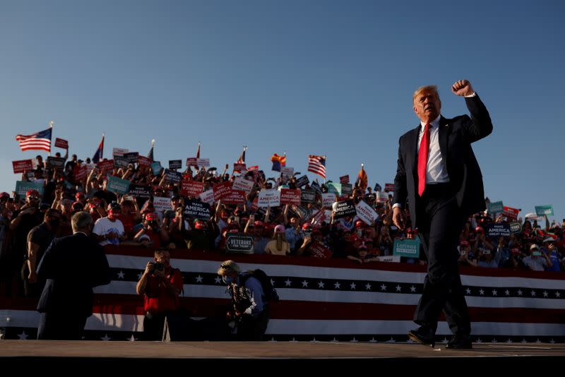 El presidente de los Estados Unidos, Donald Trump, en Tucson, Arizona, EEUU, el 19 de octubre de 2020