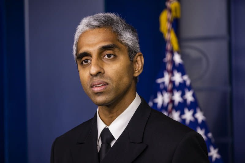 Surgeon General Vice Admiral Vivek Murthy makes remarks during the daily White House Briefing in Washington, DC on Thursday, July 15, 2021. Photo by Samuel Corum/UPI
