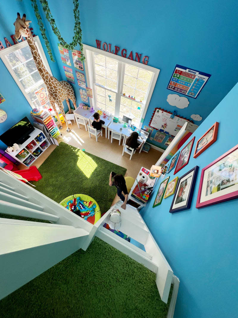 View from loft of children's room.