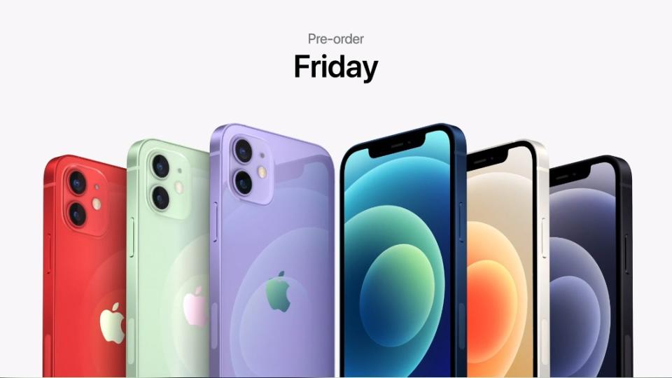 行銷專家黃飛龍指出中階iPhone 12和iPhone 12 mini顏色選擇多，要營造消費者「顏色就是年輕」的印象。（圖／翻攝蘋果官方網站）