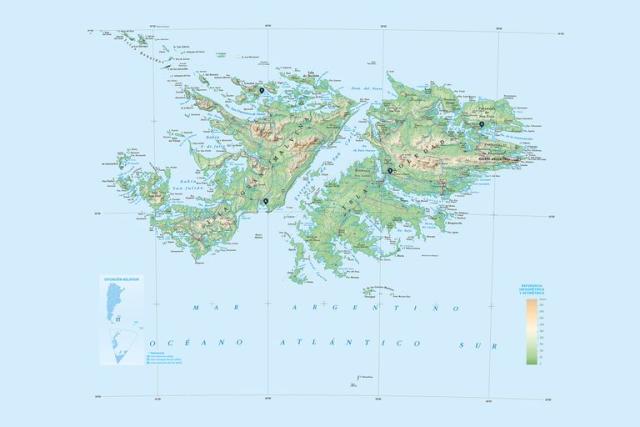 Nuevo mapa de las Islas Malvinas