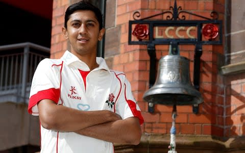 Haseeb Hameed outside Old Trafford - Credit: pa