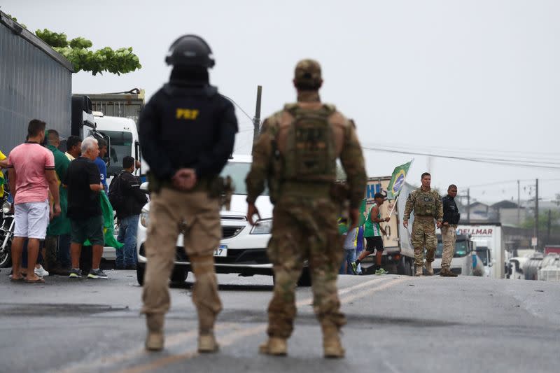 Protest after the Brazilian presidential run-off election, in Itaborai