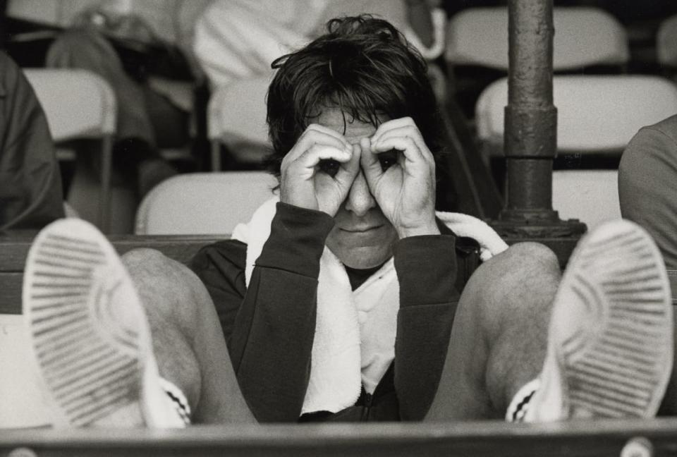 <div class="inline-image__caption"><p>Dustin Hoffman during 7th Annual RFK Pro-Celebrity Tennis Tournament at Forest Hills in New York City, New York, United States. </p></div> <div class="inline-image__credit">Ron Galella / Ron Galella Collection / Getty </div>