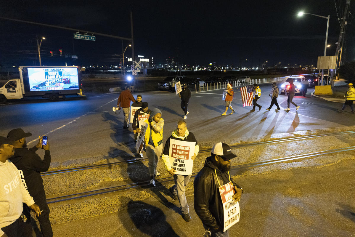 Stevedores from ports from Maine to Texas support a strike that could cause shortages