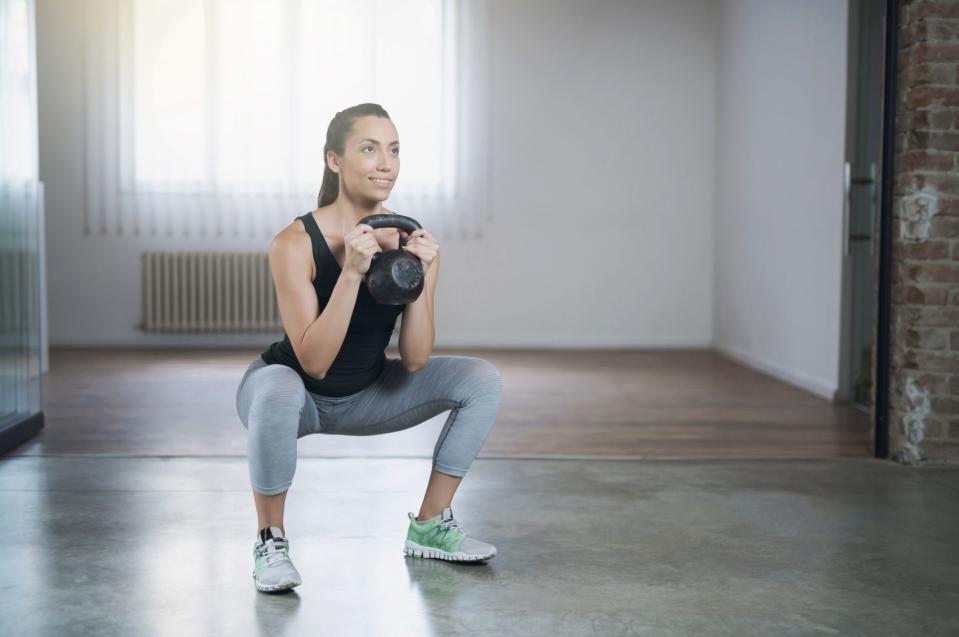 12) Goblet Squat with Press