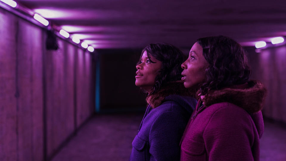 Letitia Wright as June Gibbons and Tamara Lawrance as Jennifer Gibbons in 'The Silent Twins'<span class="copyright">Lukasz Bak—Focus Features</span>