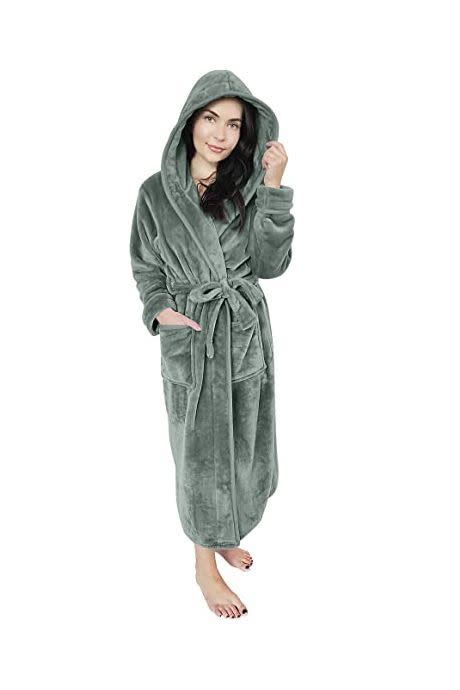 3) Fleece Hooded Bathrobe