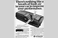 <p>In the 1980s things had progressed beyond mere heating and cooling, with Hitachi offering this wonderful gadget – an air purifier for your car's cabin. We wonder how many were sold.</p>