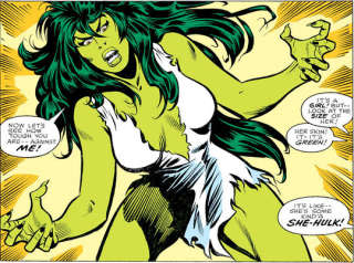 She-Hulk dans le comics « The Savage She-Hulk #1 », dévoilé en 1980.