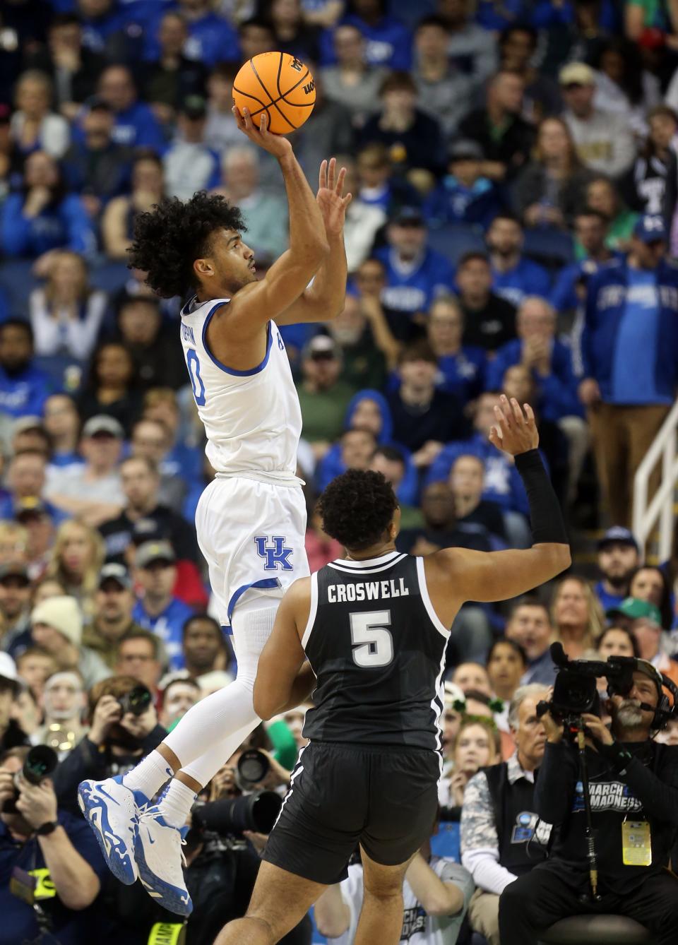 Kentucky’s Jacob Toppin scores against Providence in the NCAA Tournament. March 17, 2023