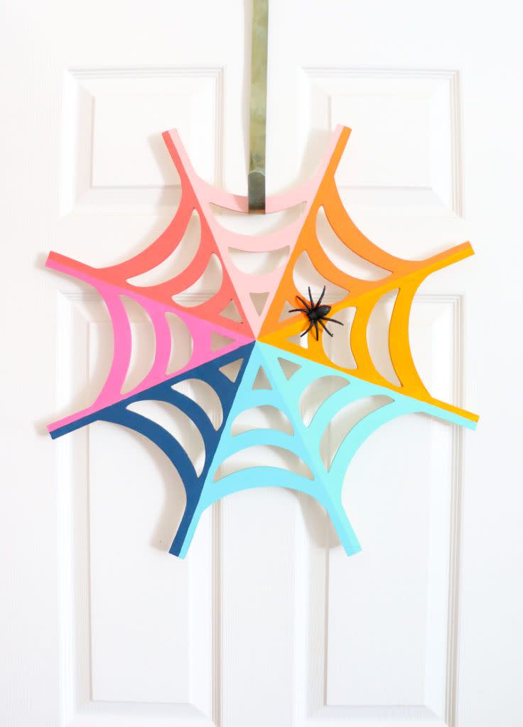 Rainbow Spider Web Wreath