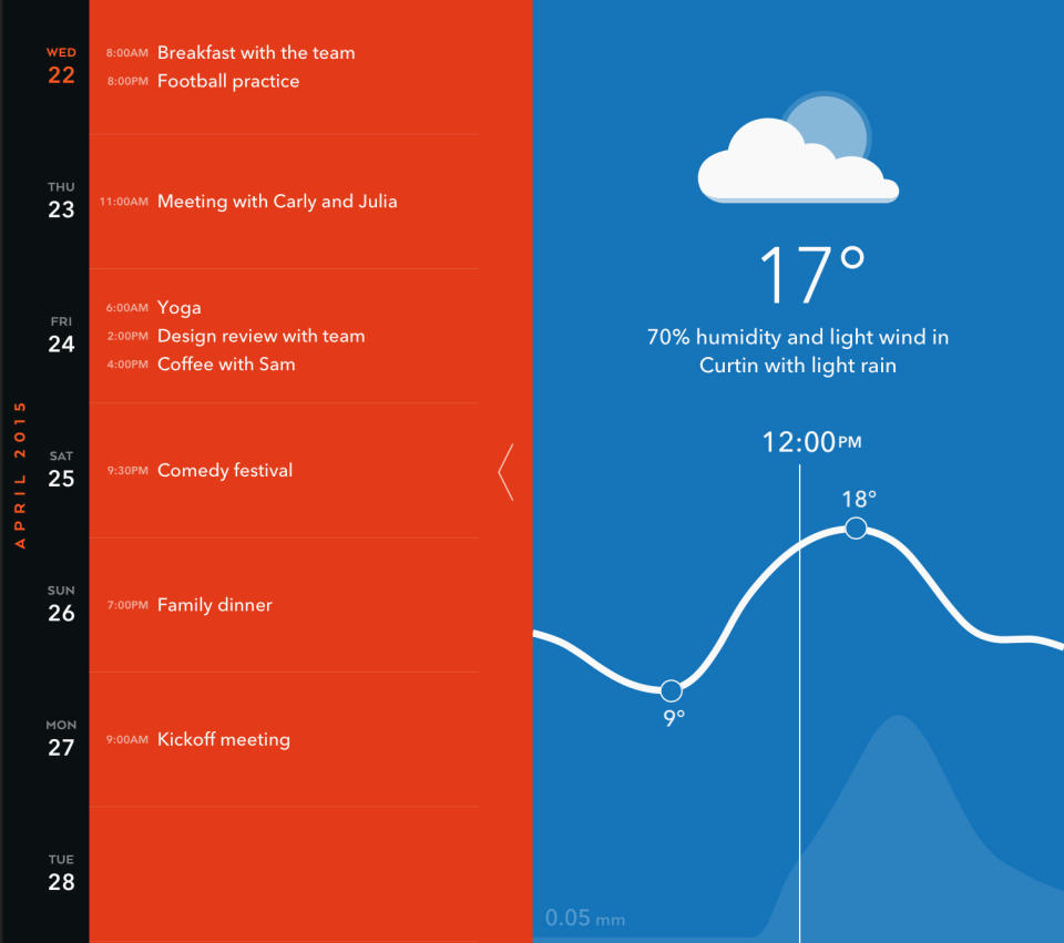 Moleskine Timepage app