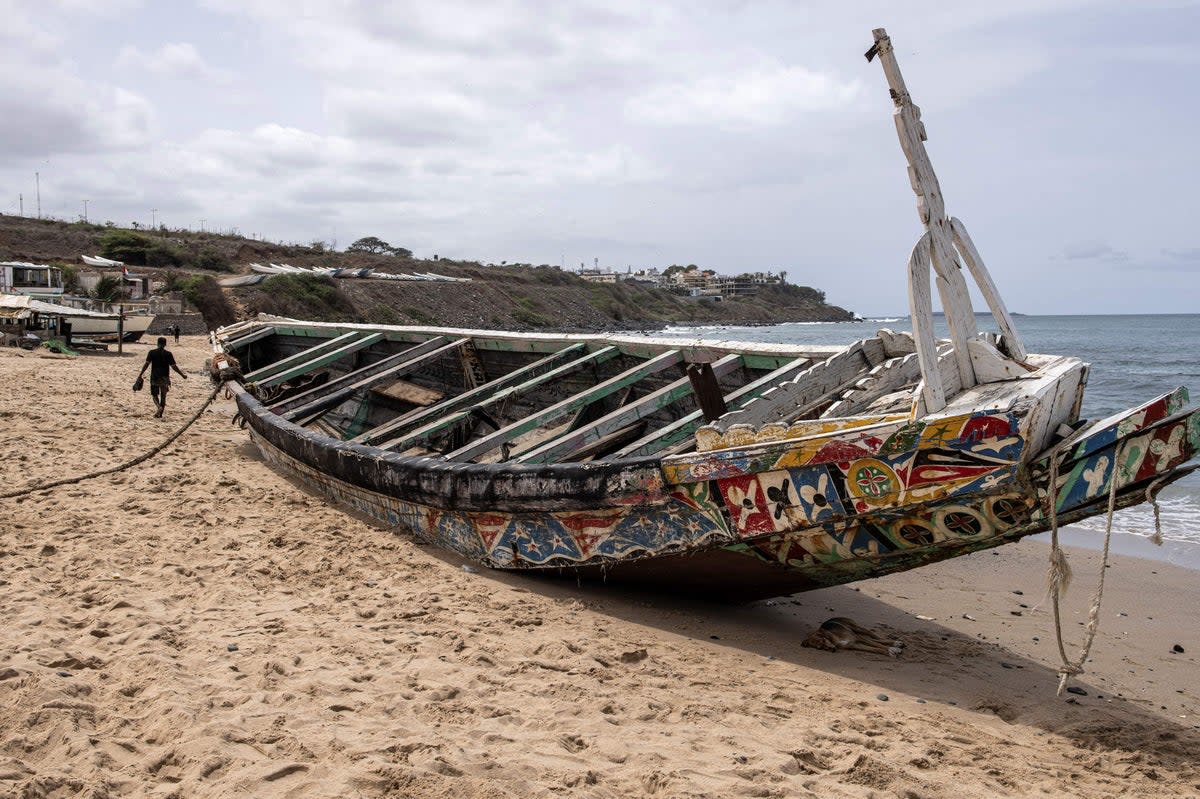 A beached pirogue in Dakar on August 9 (file)  (AFP via Getty Images)