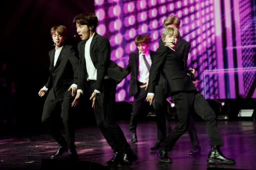 More than 200,000 fans were expected to attend the latest BTS -- pictured here performing in 2018 -- concerts in Seoul