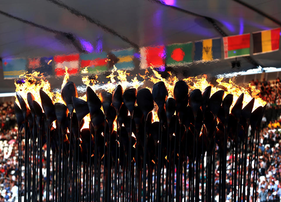 The Olympic Cauldron burns during the Closing Ceremony on Day 16 of the London 2012 Olympic Games at Olympic Stadium on August 12, 2012 in London, England. (Photo by Julian Finney/Getty Images)