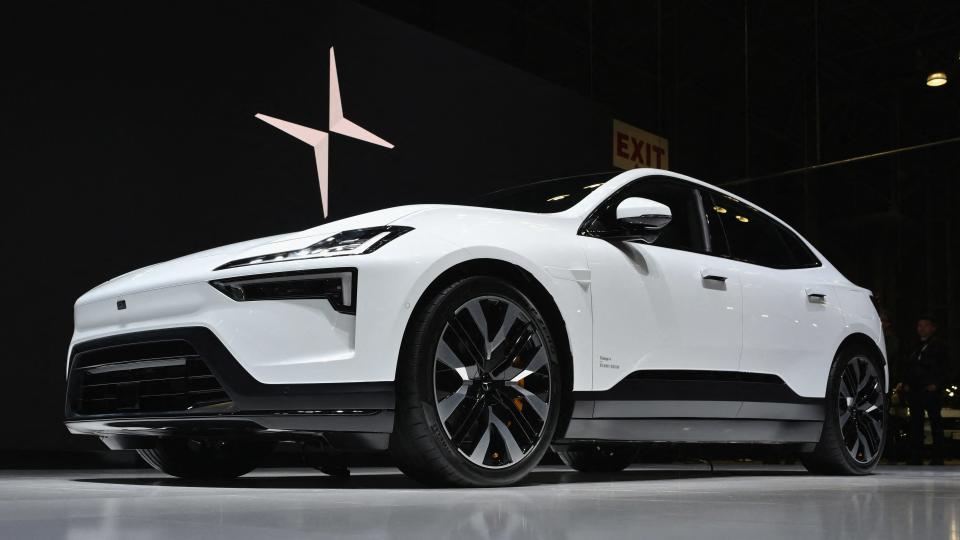 The Polestar 4 electric SUV is on display during the New York International Auto Show at the Jacob Javits Convention Center in New York City on March 27, 2024. (Photo by ANGELA WEISS / AFP) (Photo by ANGELA WEISS/AFP via Getty Images)