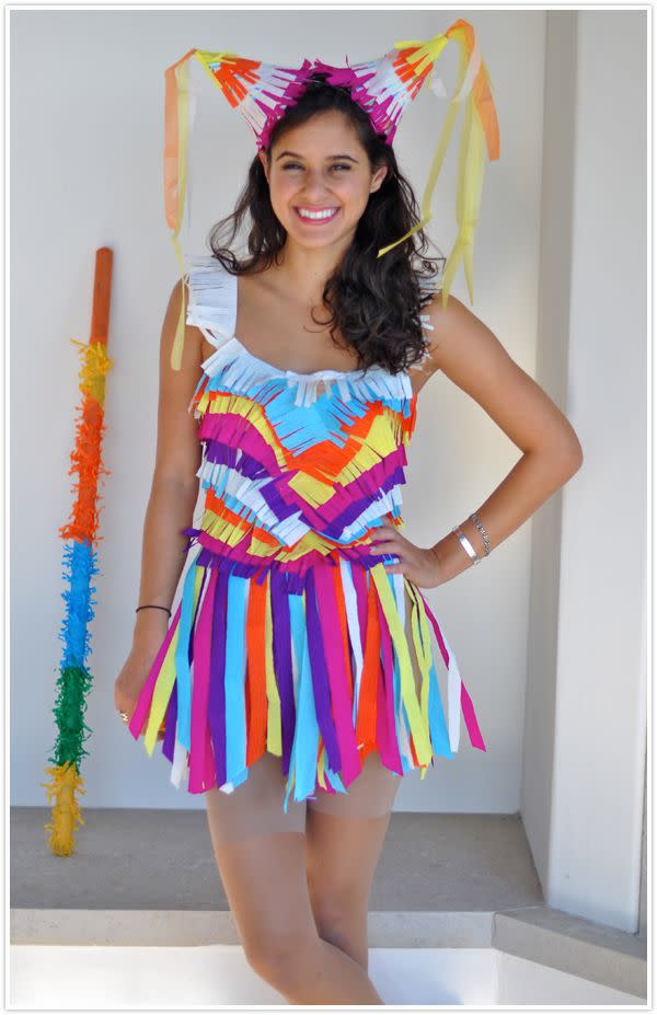 <p>This cute Halloween costume for teenage girls gives you the perfect opportunity to crack a few mom jokes including "Didn't I do a <em>bang up</em> job?"</p><p><strong>Get the tutorial at <a href="https://camillestyles.com/living/diy/diy-pinata-costume/" rel="nofollow noopener" target="_blank" data-ylk="slk:Camille Styles;elm:context_link;itc:0;sec:content-canvas" class="link ">Camille Styles</a>.</strong></p><p><strong><a class="link " href="https://www.amazon.com/iiniim-Womens-Sleeveless-Leotard-Bodysuit/dp/B075KVP3KY/?tag=syn-yahoo-20&ascsubtag=%5Bartid%7C10050.g.22118522%5Bsrc%7Cyahoo-us" rel="nofollow noopener" target="_blank" data-ylk="slk:SHOP BODYSUIT;elm:context_link;itc:0;sec:content-canvas">SHOP BODYSUIT</a></strong></p>