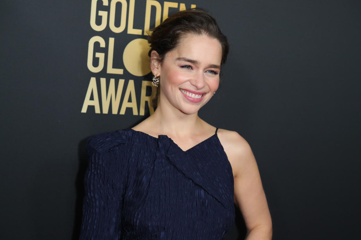 Emilia Clarke is reflecting on her health scare. (Photo: Leon Bennett/WireImage)