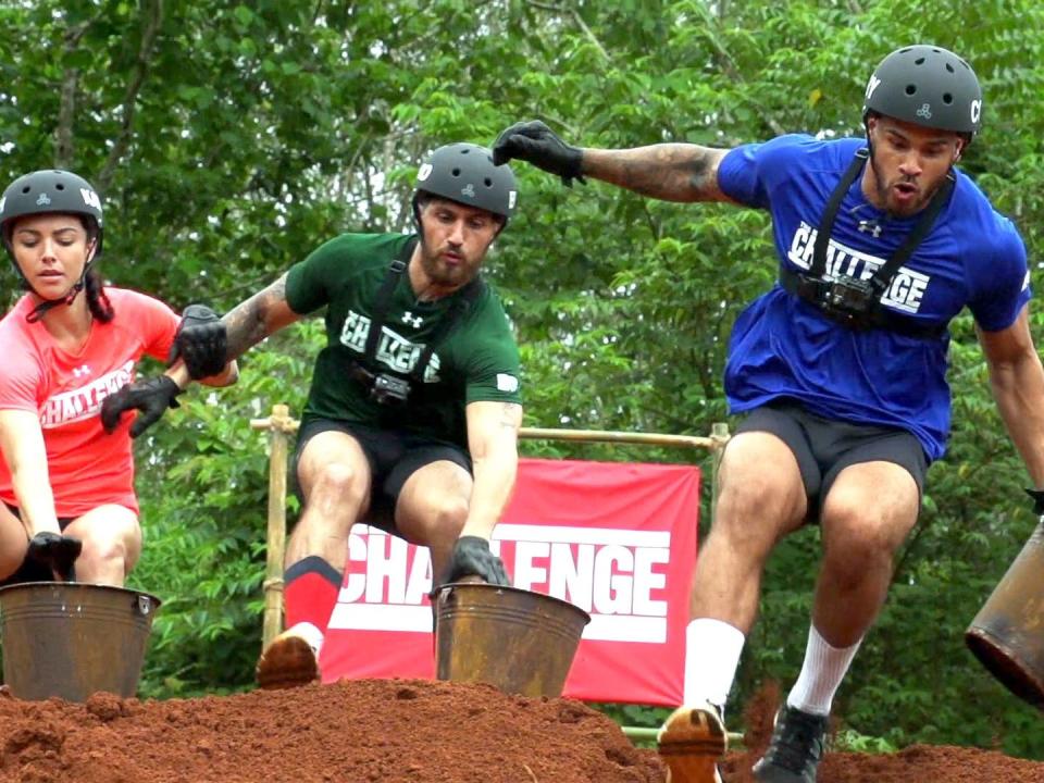 Players from MTV's The Challenge during a challenge